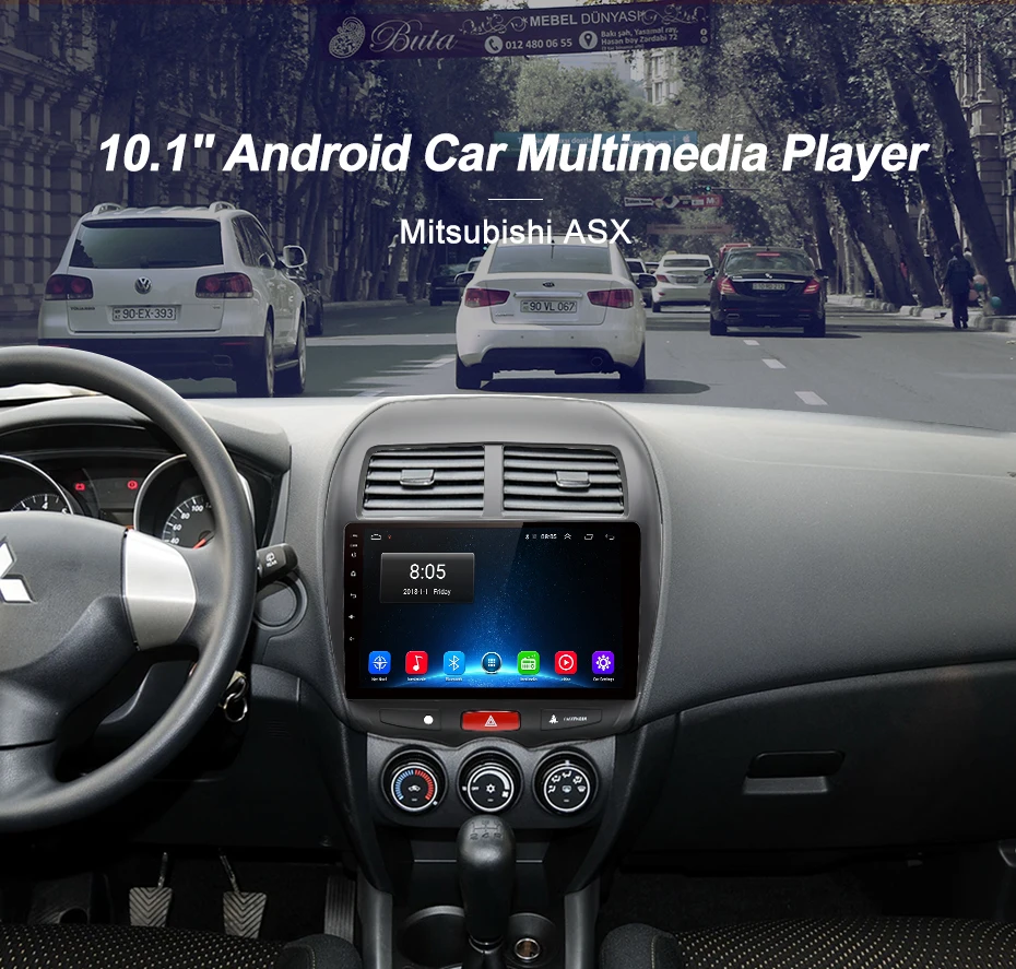 Clearance AWESAFE 2 din Android 8.1 Car Radio Multimedia video player gps navigation For Mitsubishi ASX 2010-2018 gps headunit 4g wifi ips 3