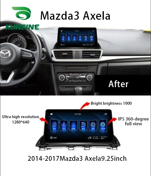 Clearance Octa Core Android 8.1 4GB RAM 64GM ROM Car DVD GPS Navigation Player Deckless Car Stereo For Mazda 3 Axela 2014-2018 Radio 1