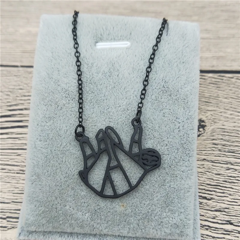 New Origami Sloth Necklace Trendy Style Sloth Pendant Necklace Gold Color Silver Color Pet Sloth Jewellery Women Charm Jewelery