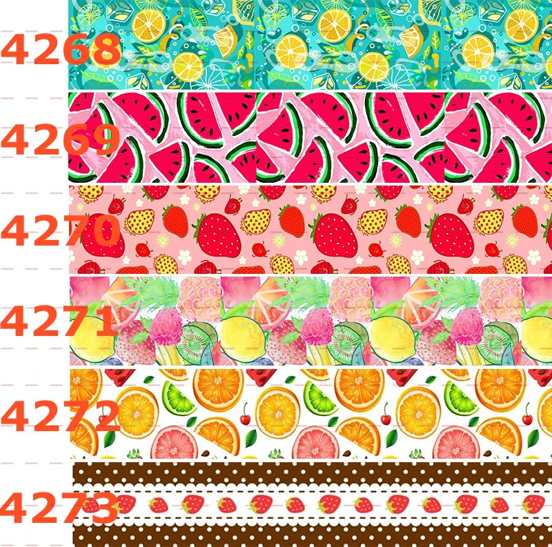 

10yards - different size - Fruit pattern ribbon-Summer/Fruit/Watermelon/lemon/strawberry printed grosgrain ribbon/satin ribbon