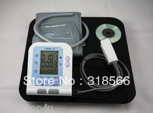 

New 2 8'' Big LCD Electronic Blood Pressure Monitor with SPO2 Pulse rate and Software+Adapter, CONTEC08C Blood Pressure Monitor