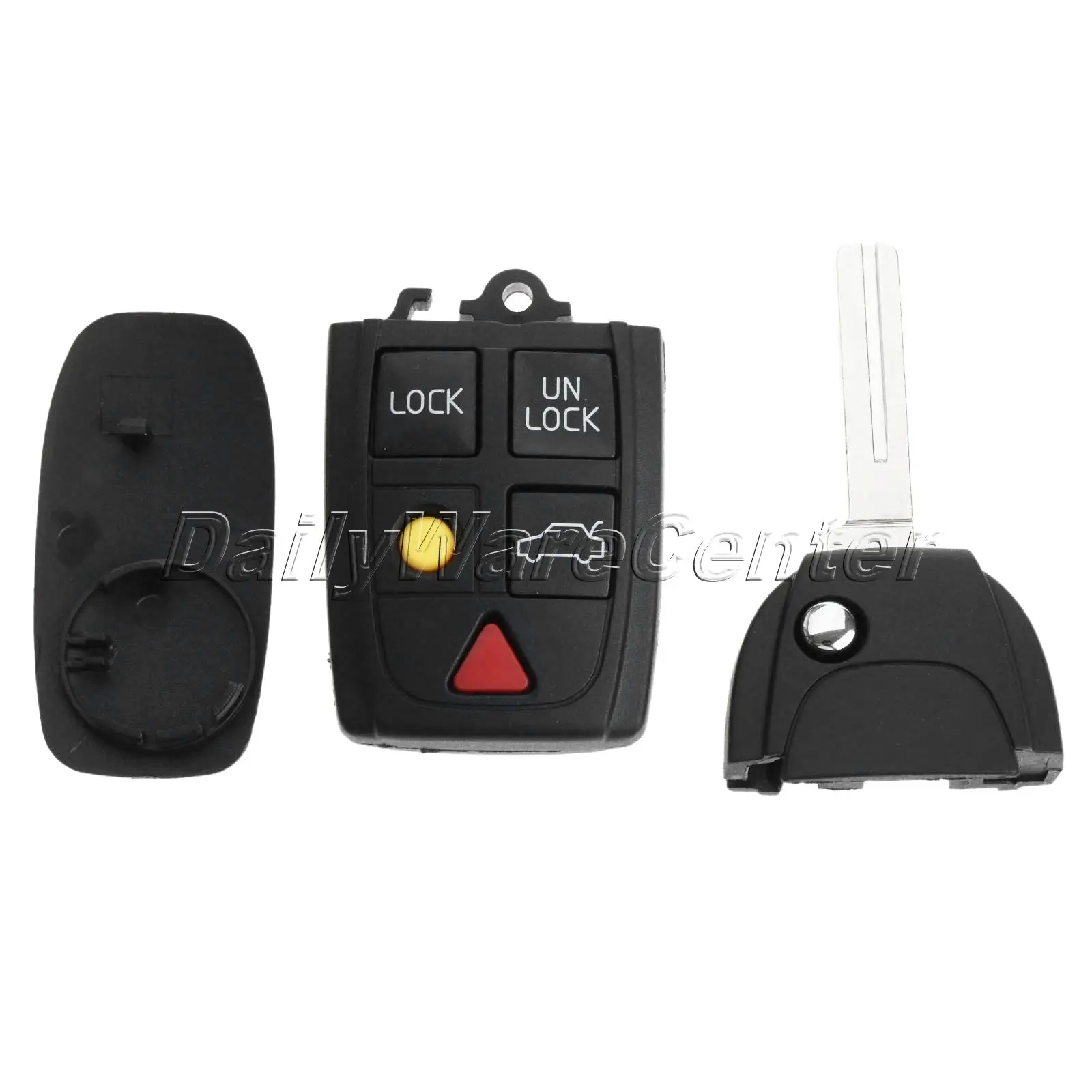 

5 Buttons Folding Flip Key Shell For VOLVO S60 S80 V70 XC70 XC90 Uncut Blade Remote Key Case Fob Auto Car Replacement Shell Part