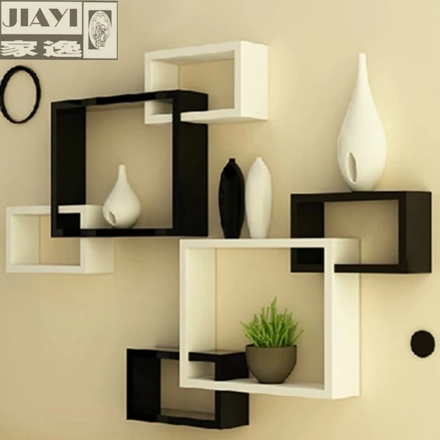 yi minimalist modern home wall shelving racks triples creative