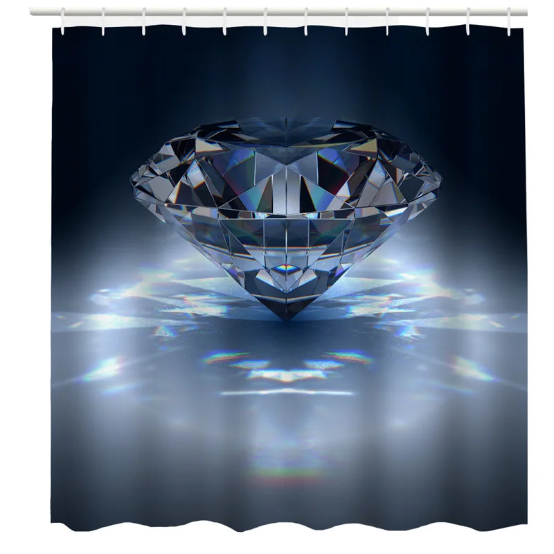 Fashion Waterproof Washable Bath Curtains 3D Diamond Shower Curtain for