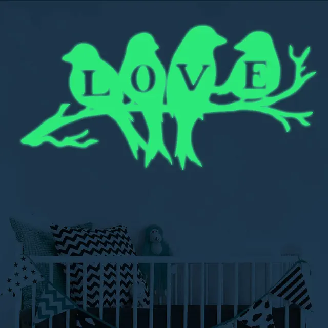 Luminous Bird Tree Branches Wall Sticker For Kids Rooms Carved Luminous Bird Tree Branches Wall Sticker For Kids Rooms Carved Poster Glow In The Dark Home