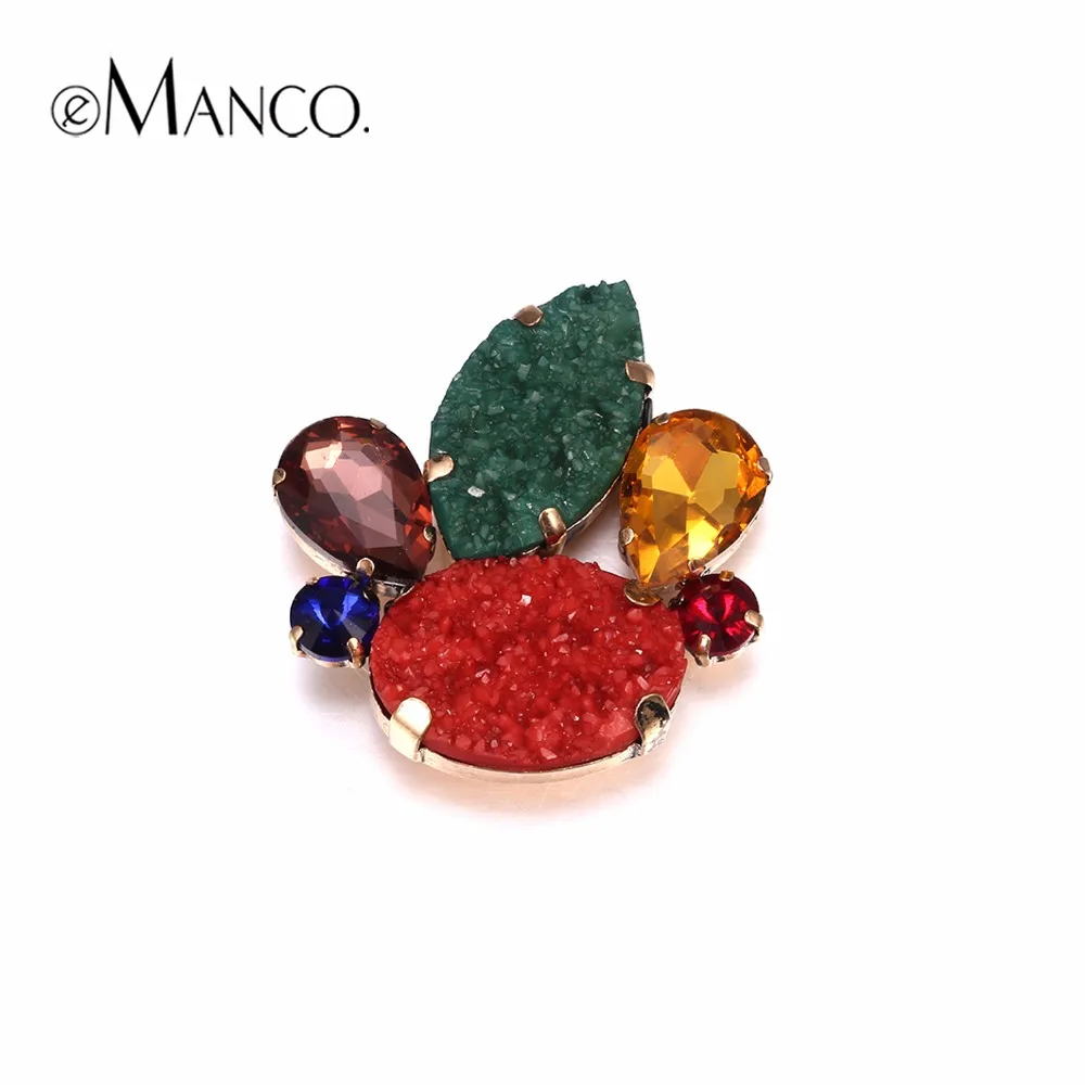 

eManco Vintage Geometric Flower Brooches Pins for Women Crystal& Resin Brooch Clothing Accessories Fashion Jewelry