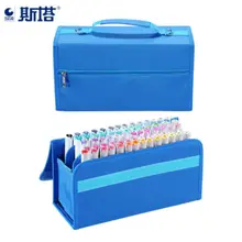 STA 60 цветов набор маркеров для живописи двойная головка эскиз маркеры Кисть ручка для рисования манга анимация дизайн художественные принадлежности пакет для хранения