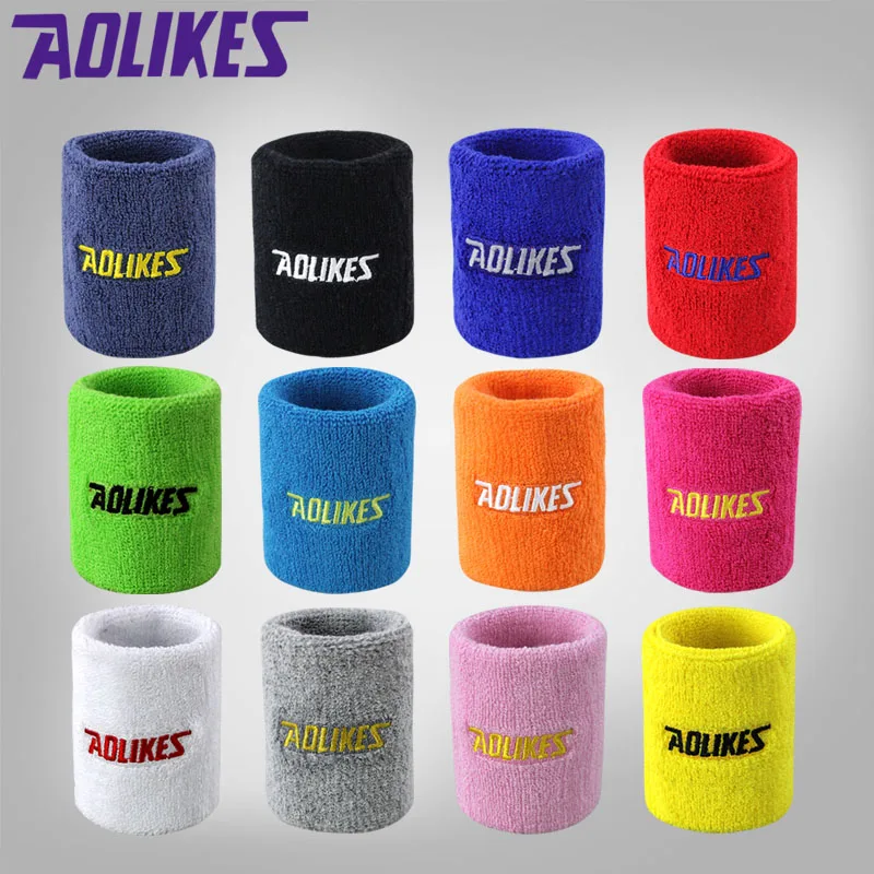 AOLIKES 1PCS Tennis Headband Outdoor Sports Cotton Absorb Sweat Tennis Wrist Wipe Perspiration Sweat Towel Sport Wrist 12 Colors