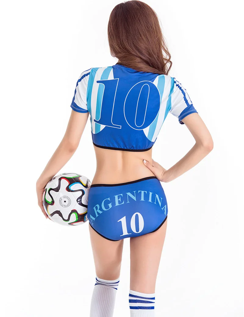 Coswe المشجع زي الفتيات قمم + اللباس الداخلي + جوارب الثانوية موحد المنافسة الرياضية فريق زي