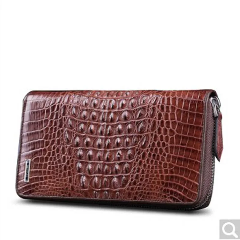 

Beijue Crocodile leather man clutch bag leather man hand bag zipper hand bag business Large capacity multi-function