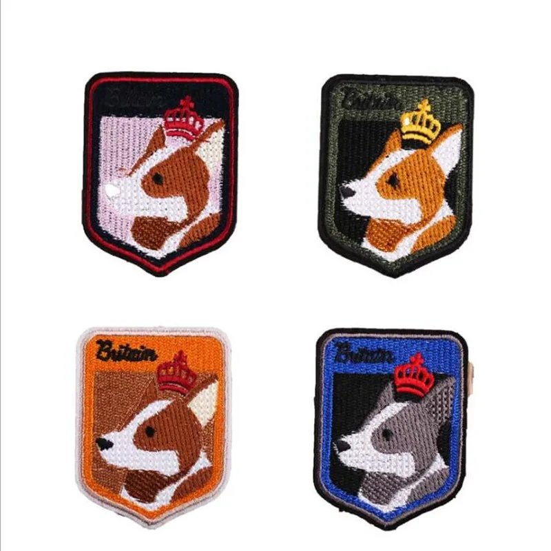 

The Dog Animal Head Patch Embroidered Patches For Clothing Iron On For Close Shoes Bags Badges Embroidery