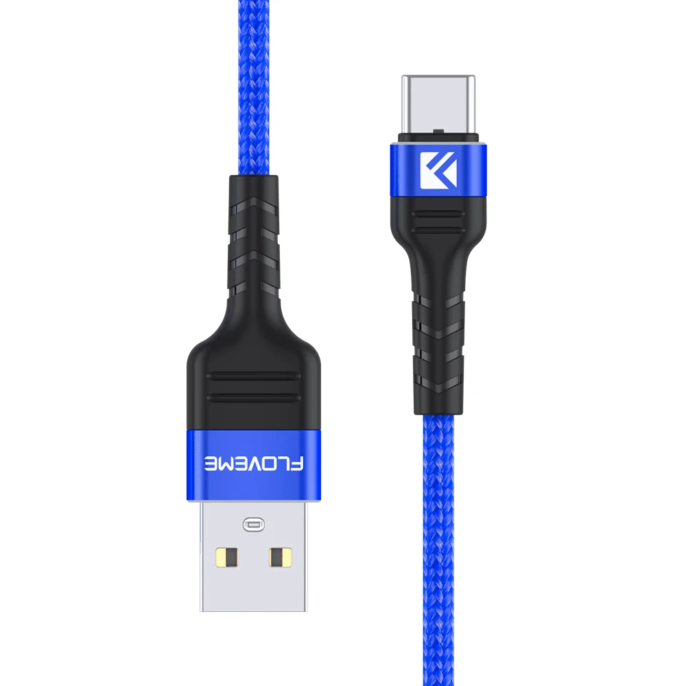 FLOVEME 3A usb type C кабель для samsung S10 S10e S9 USB C кабель для мобильного телефона Быстрая зарядка type C кабель для устройств usb type-C - Цвет: Синий