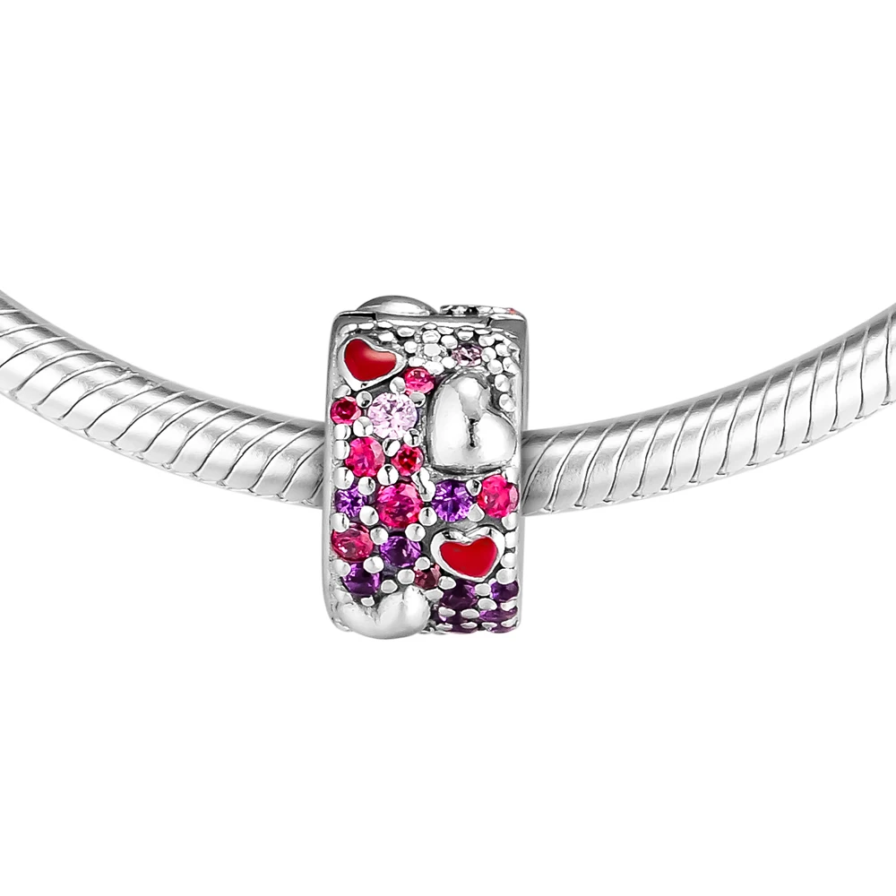 

CKK Beads Heart of LOVE Clips Bead Charm Sterling Silver 925 Charms Women Jewelry Original For Bracelet Necklace Berloque