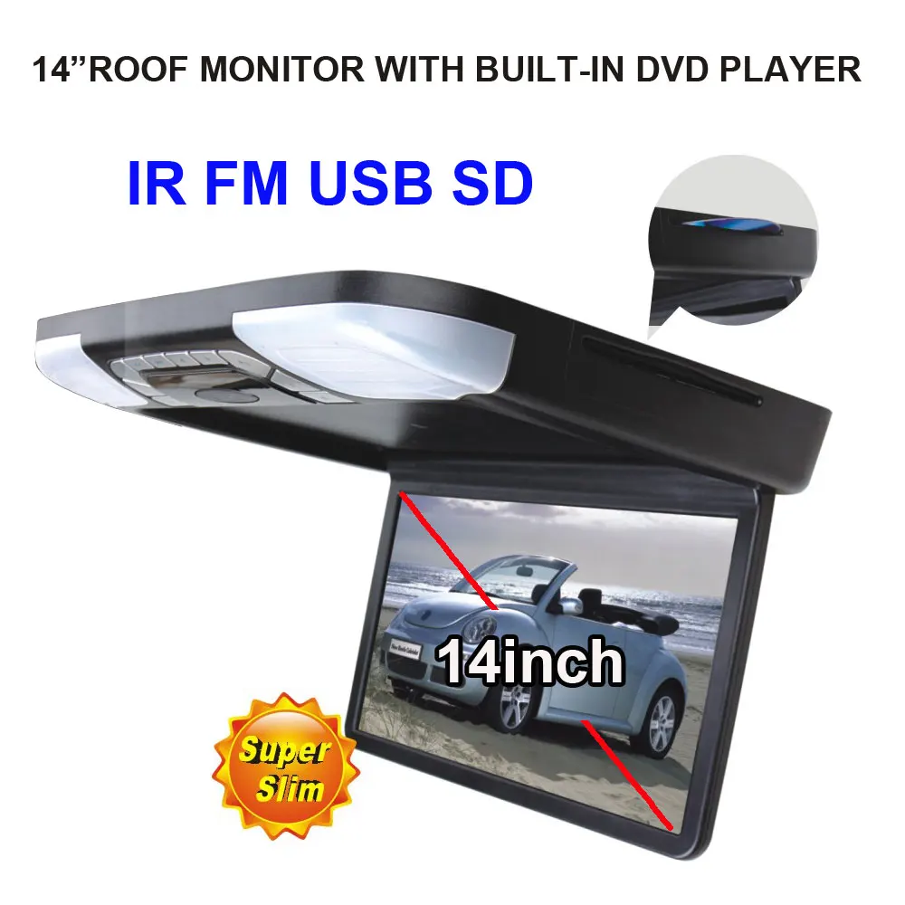 

14 inch Roof Monitor with Built-in DVD Player,IR & FM Transmitter