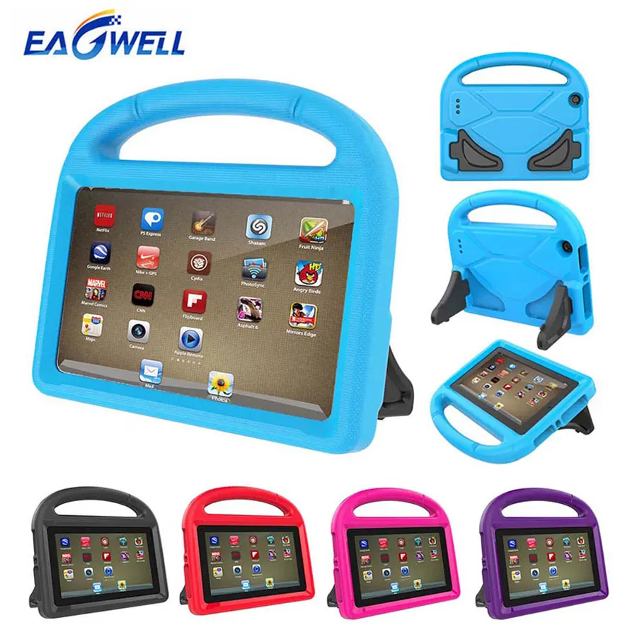 

Kids Shockproof Case For Amazon Kindle Fire 7 2015 2017 Release EVA Cover Children Handle Stand Case Tablet Protective Case