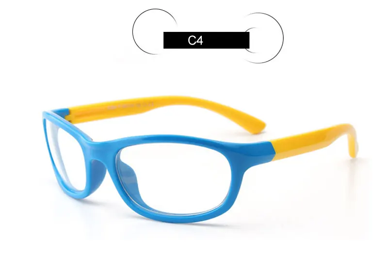 Дети TR90 оптическая оправа для очков детские спортивные прозрачные очки экологическая Гибкая Защитная оправа для мальчиков и девочек - Цвет линз: 4