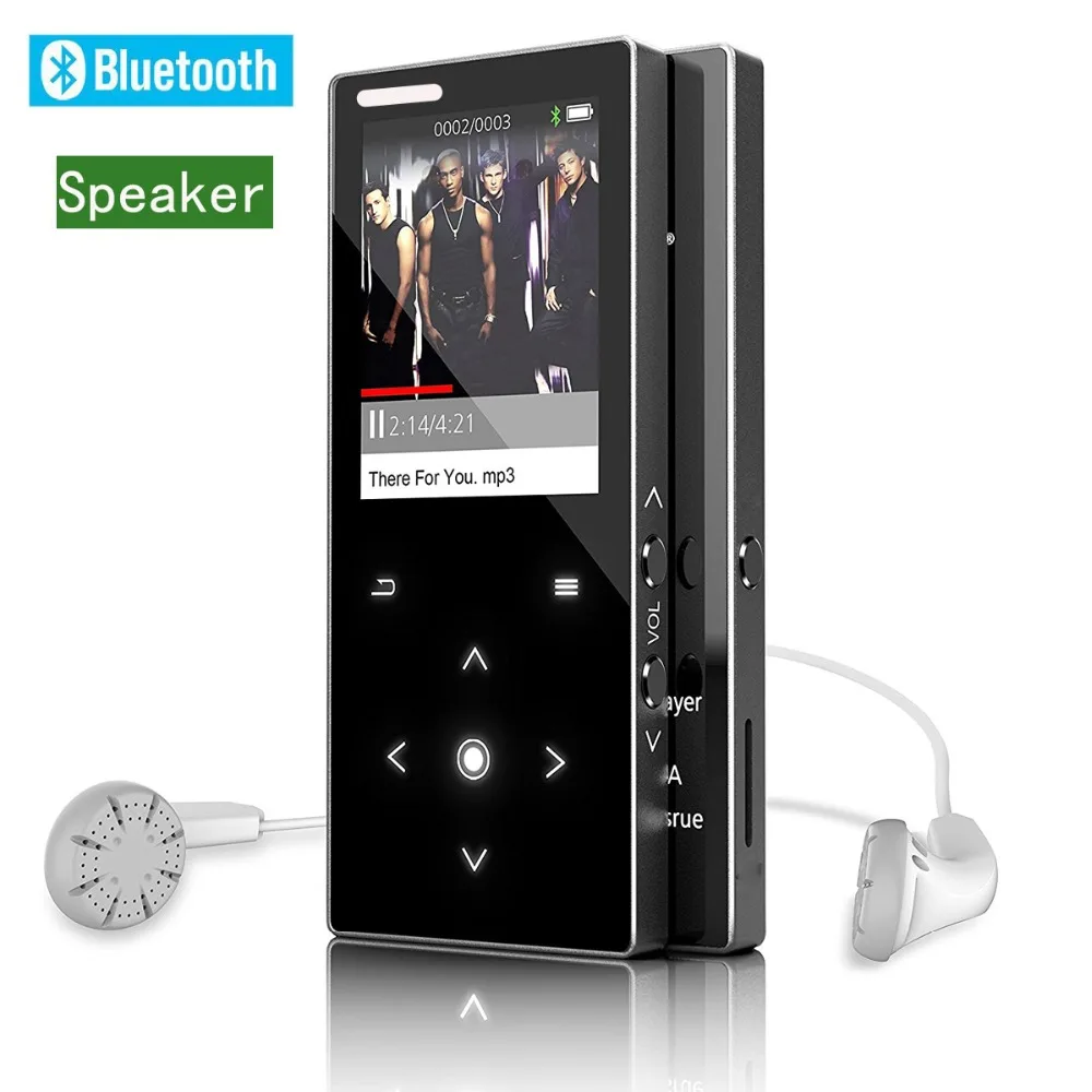 Цельнометаллический Bluetooth 4,0 mp3-плеер с 8 Гб динамиком 1,8 дюймов экран без потери звука FM видео плеер видеомагнитофон SD карта до 128 ГБ MP3