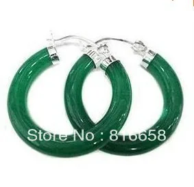 

Free shipping @@Tibet ing Green Hoop & Huggie Earring