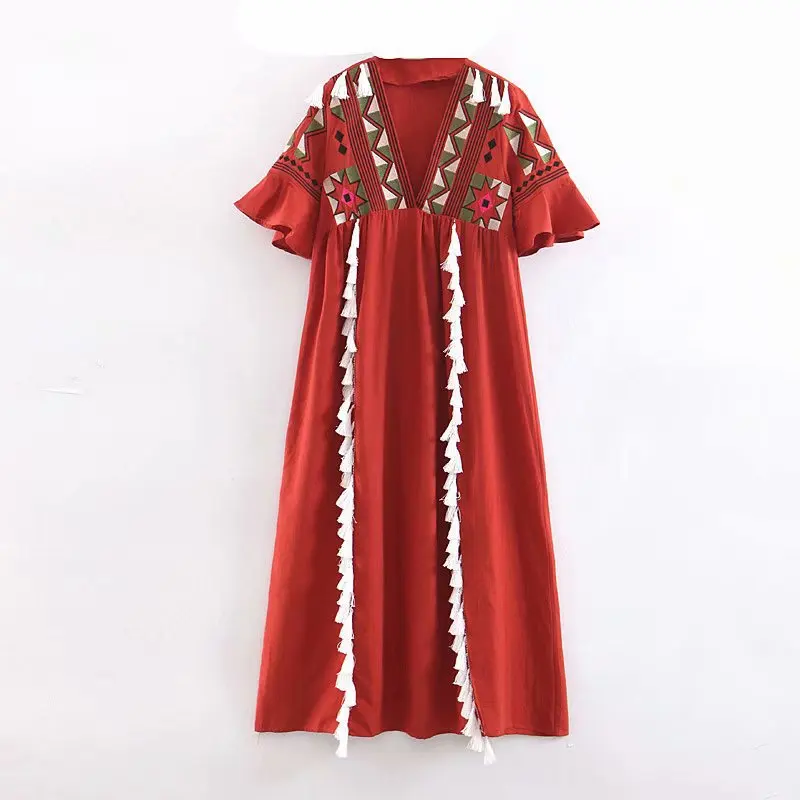 SDP85-9204 европейско-американское модное платье с вышивкой