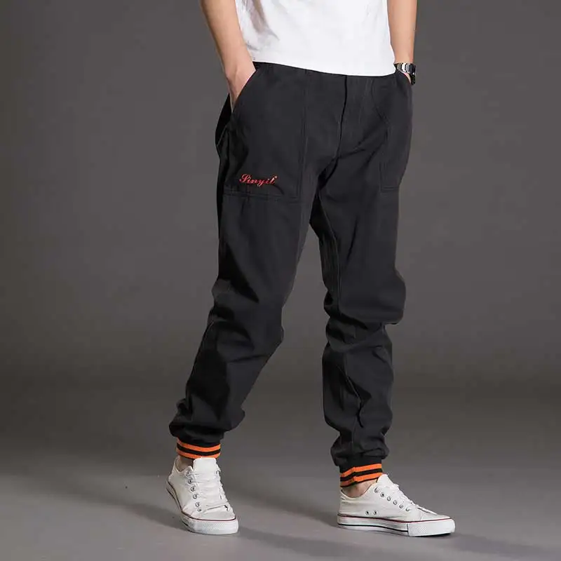 Новая мода Повседневное Slim Fit Брюки мужские брюки бегунов хип-хоп шаровары штаны-карго мужской Костюмы плюс Размеры L-5XL