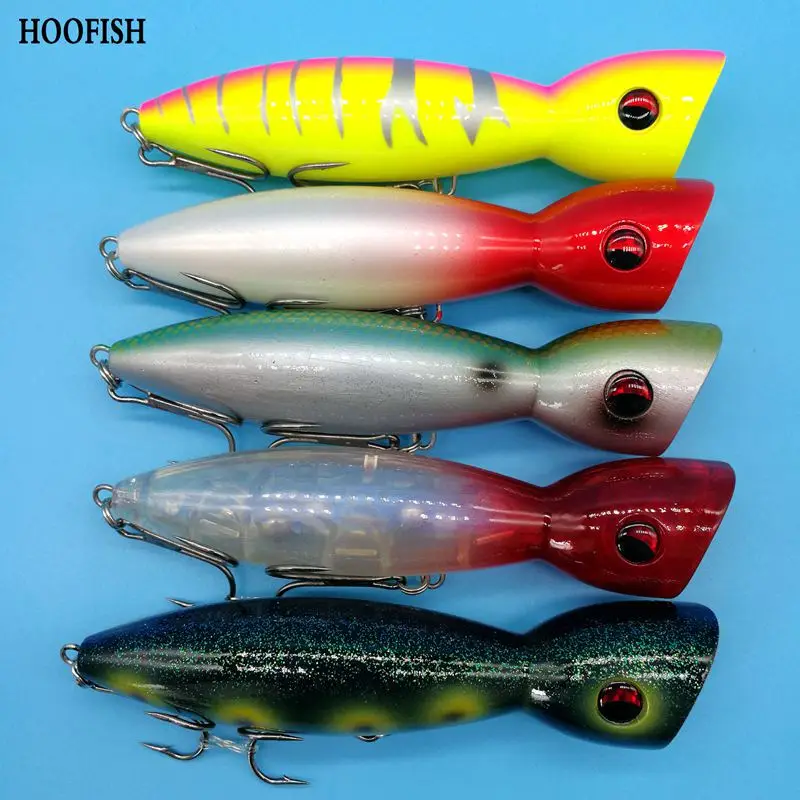 HOOFISH, 5 шт./лот, 54 г, Поппер, приманка для рыбалки, 13,5 см/5 цветов, приманка для морской рыбалки, искусственная наживка, верхняя водная приманка, Leurre Peche Iscas - Цвет: 5pcs  mix color