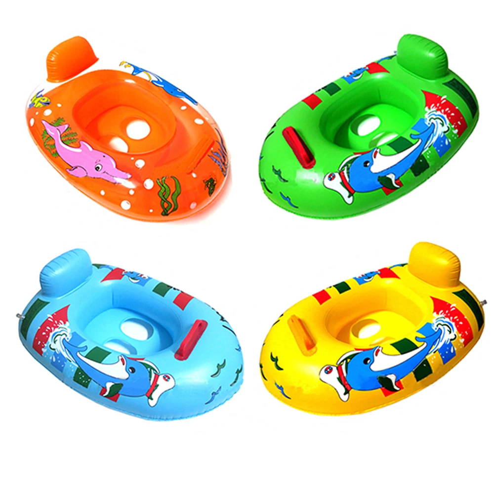

Water sports cartoon boat-shaped swimming ring inflatable floating bed baby inflatable accessories children's air mattress