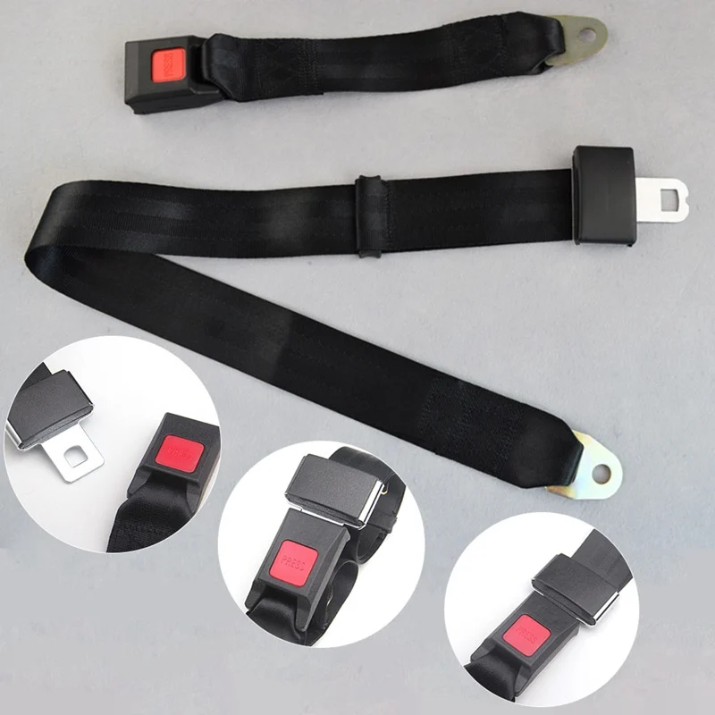 Universal Adjustable 2 Point Seat Belt Polyester Fabric Car Vehicle
