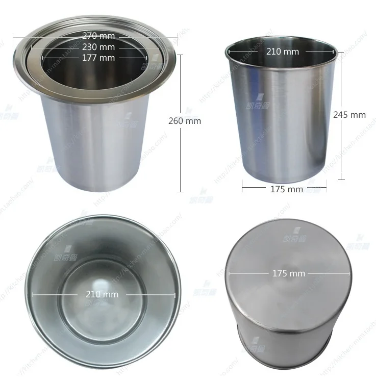 8l Stainless Steel Countertop Bench Top Mount Waste Trash