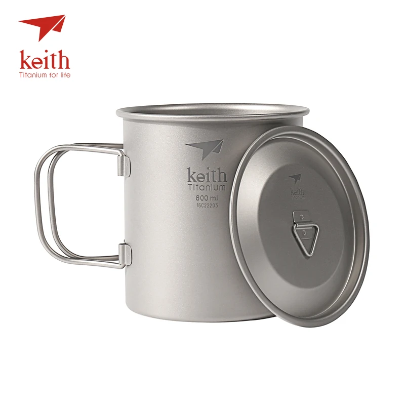 Keith 300 ml ~ 900 ml titanio ligero al aire libre Camping Pot Bowl 3 en 1