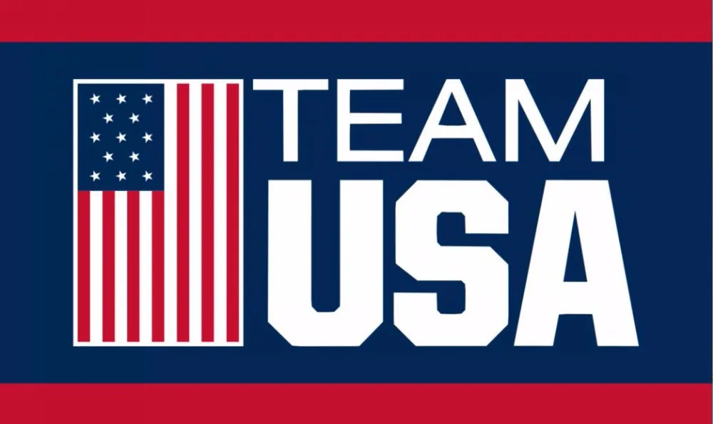 Buy team USA flag 90x150cm polyester digital print banner with 2 Metal Grommets