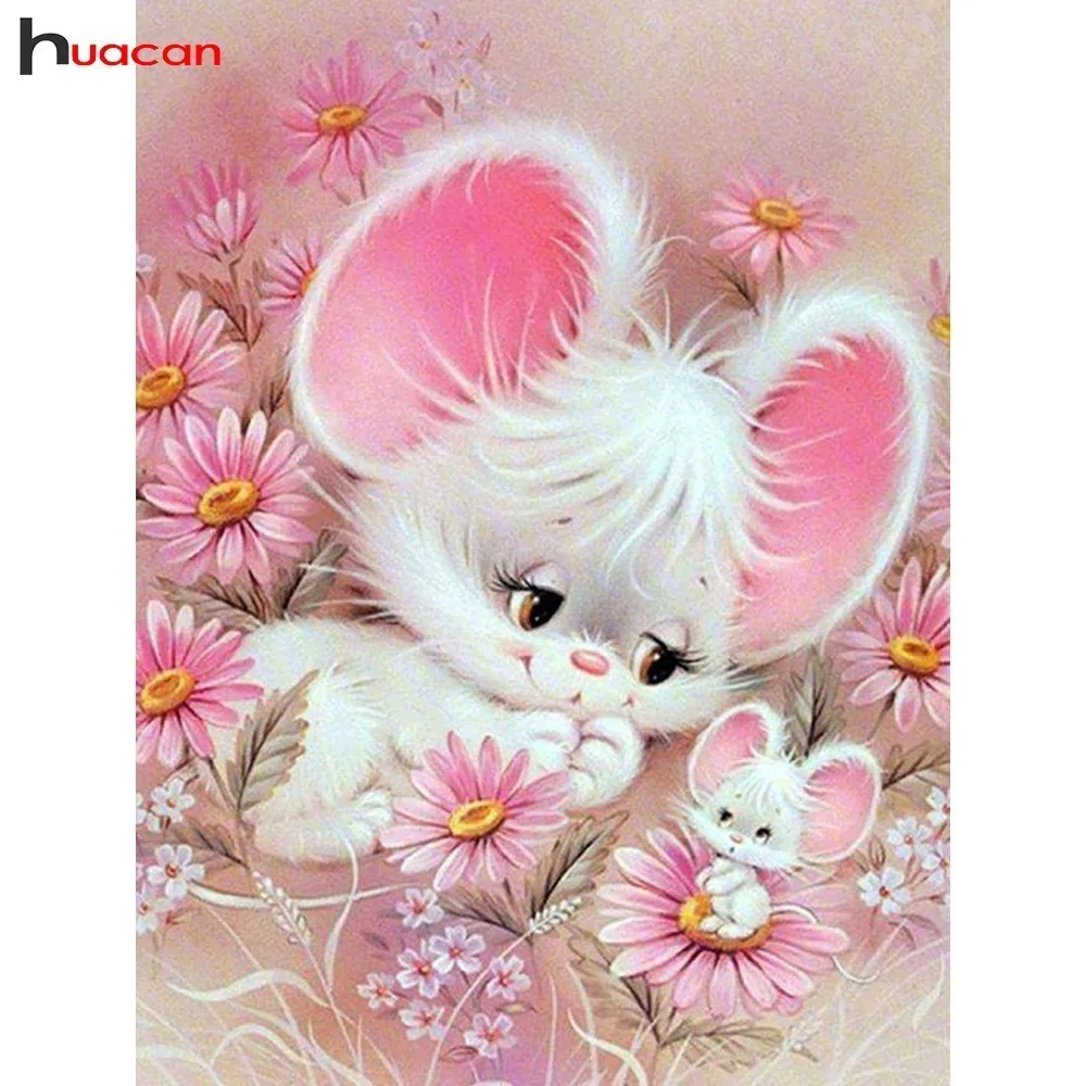 

Huacan Diamond Painting Mouse Paintings Of Rhinestones Diamond Mosaic Cross Stitch Animals Tools Diamond Embroidery Full Square