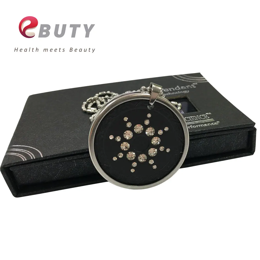 

Men Quantum Energy Pendants With CZ Crystal & Stainless Steel Chain & Germanium FIR Energy Balls Fashion Charms with Package Box