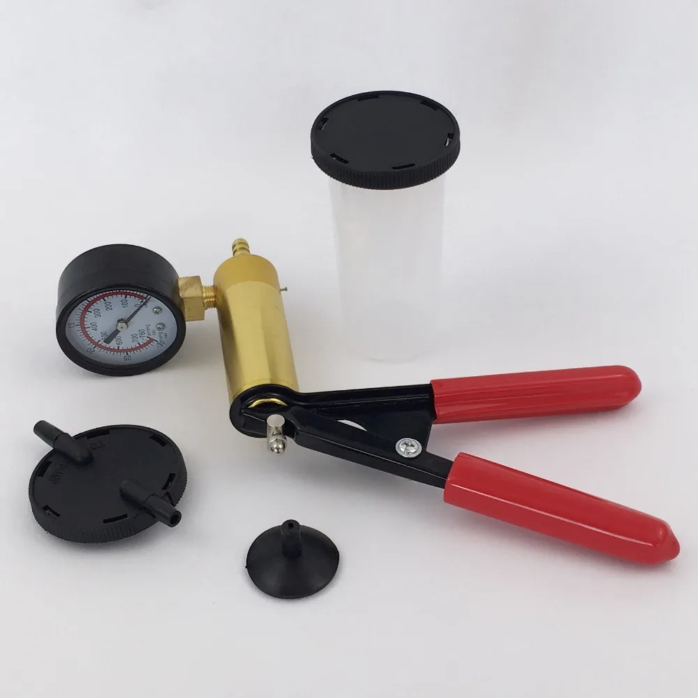 VicTsing 2 in 1 Car Handheld Vacuum Pressure Pump Tester Set Brake Fluid Bleeder Bleeding Kit DIY Brake Pressure Vacuum Gauge (4)