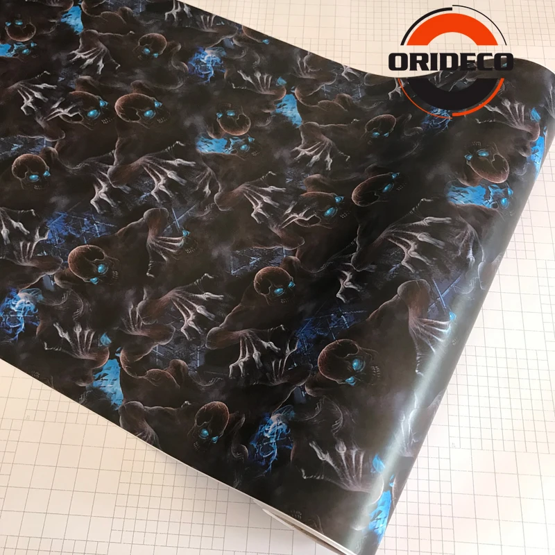 BLUE EYE SKULL sticker bomb car camo vinyl 4