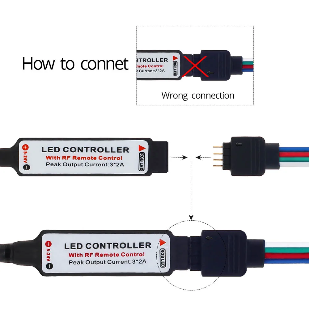 Светодиодная лента Sata RGB SMD 5050 60 светодиодов/м 50/100/150/200 см с радиочастотным пультом