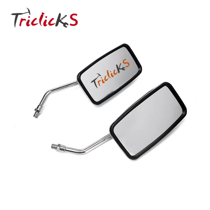 

Triclicks 10mm Handlebar Side End Rectangle Mirrors Motorcycle Rear View Mirror For Honda Cruiser Scooter Harley Yamaha Suzuki