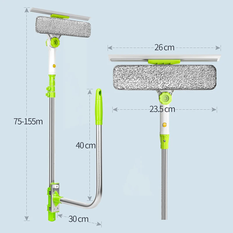 ONEUP высокоуровневая щетка для очистки стекол, телескопическая многофункциональная домашняя щетка для скруббера из микрофибры, вращающаяся щетка для чистки окон
