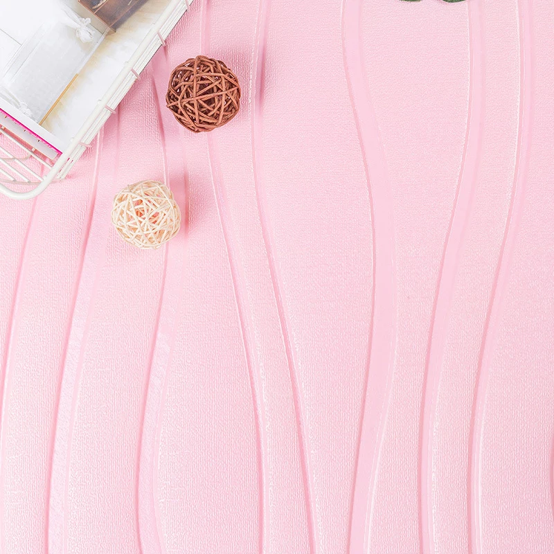 ПЭ Пена 3D стикер стены волны кирпич имитация кирпича украшения спальни Водонепроницаемый самоклеющиеся обои домашний декор - Цвет: Pink