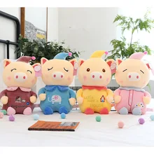 Creative new clown pig plush toy hooded pig doll cute little doll color pig plush pillow for baby gifts baby pig pig walks