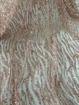 

yaking-239 glued glitter print african mesh tulle lace 5yards for evening dress