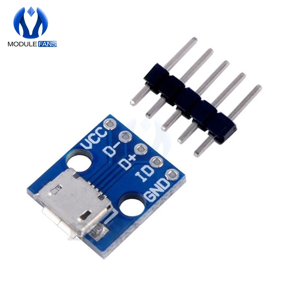 Pack of 5 Mini USB Breakout Board Power Charging Converter Module