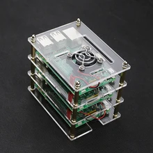 3 Layer Raspberry Pi 3 Acrylic Case Clear Box Cover for Raspberry Pi 3 / 2 Model B New Design Style