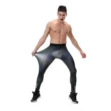 Brand Men’s Sports Compression Leggings Tights Running Pants Elastic Tights Run Fitness Active GYM Reflective pants Clothing