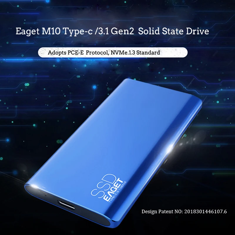 Eaget M10 внешний SSD ТБ 512GB Type C 3 1 Gen2 Мобильный Внешний твердотельный накопитель