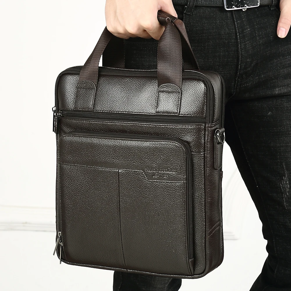 

Genuine Leather Business Men Briefcase Men's Handbags Office Laptop Bag Male Casual Shoulder Computer Messenger Bags
