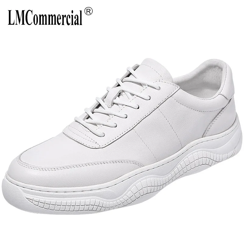 

High Quality Genuine Leather white shoes flat bottom designer sneakers men all-match cowhide breathable mens casual shoes