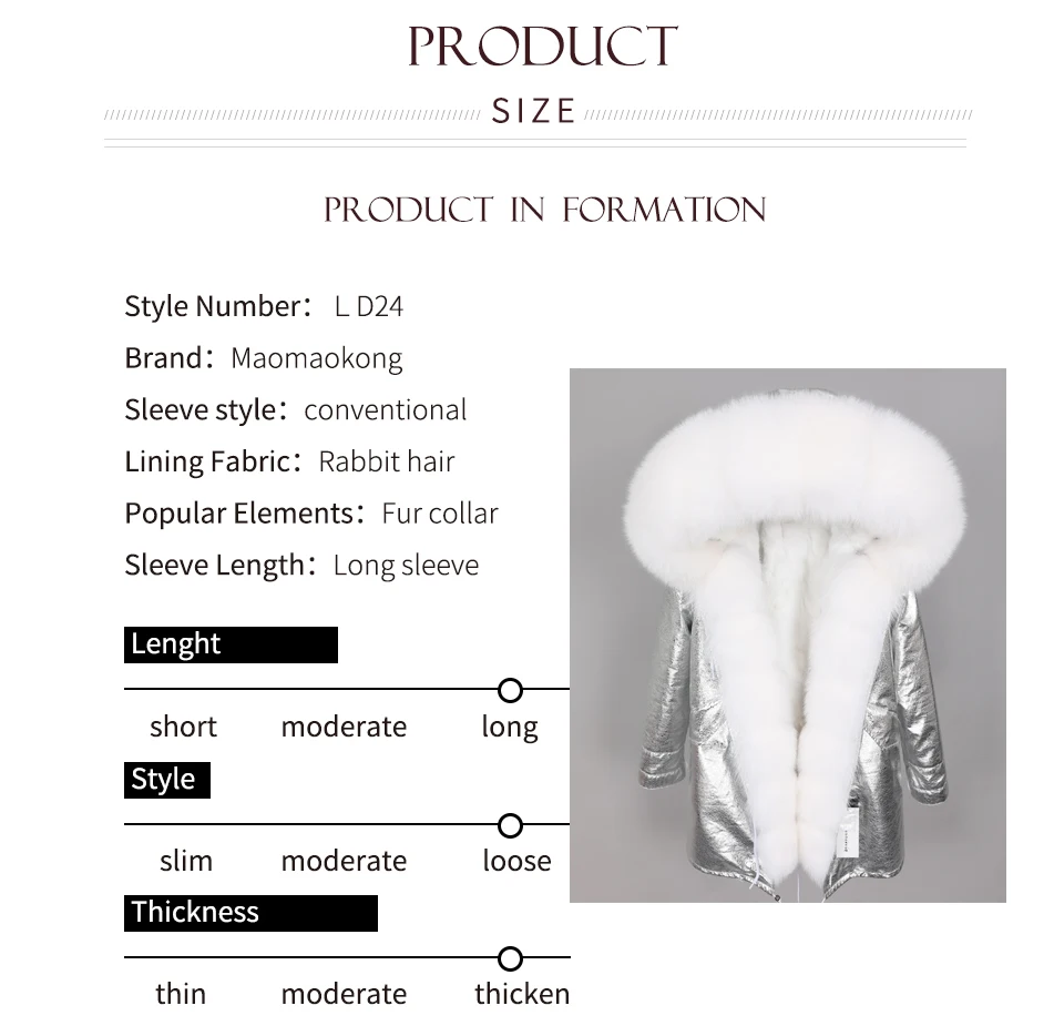 Maomaokong, модная женская одежда, Лисий мех, большой меховой воротник, меховое пальто, съемная подкладка из кроличьей шерсти, зимняя Модная парка, меховое пальто
