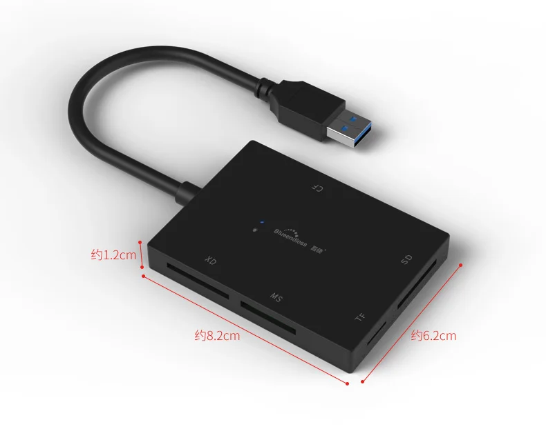 5 port multi memory card reader usb hub OTG function usb 3.0 hub splitter with led indicator light for TFCFSDMSXD card slot  (3)