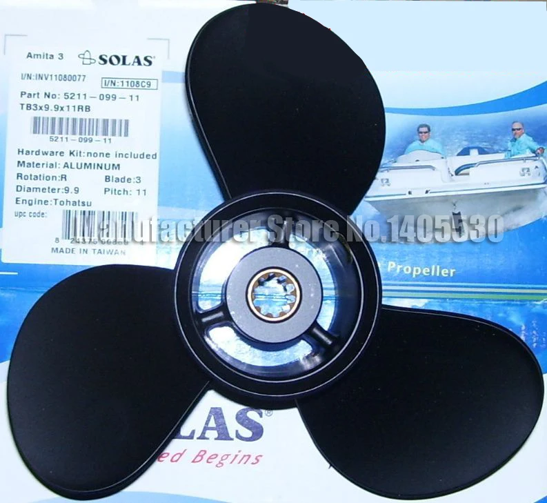 

Quality Aluminum Propeller 10 slots For Mercury Tohatsu Honda 2stroke 25-30hp Outboard Motor Engine 9 7/8*13