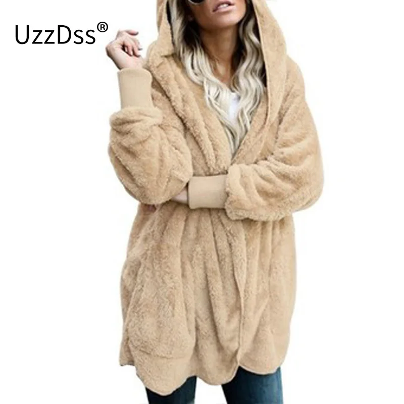 fuzzy teddy bear jacket with hood